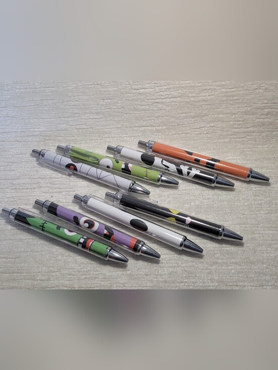 Other - Halloween Patterned Click Ballpoint Pens -Black Ink Set Of 8